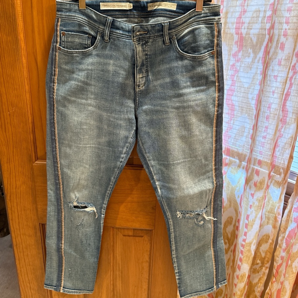 Anthropologie Pilcro and the Letterpress Distressed Slim Boyfriend Jeans
